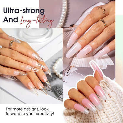 Six-Color Builder Gel Set, 15ml Each in Clear, White, Milky Jelly, Light Pink, Pink and Nude for Nail Extensions