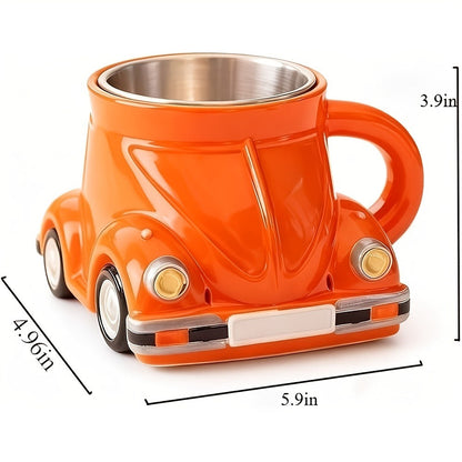 Sports-Car-Shaped Coffee Mug with Silver-Tone Interior, Door-Style Handle and Six Body Colors