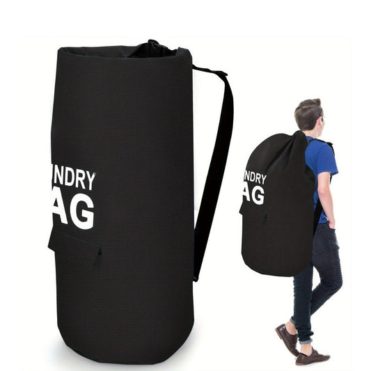 Large Laundry Bag Backpack with Adjustable Shoulder Strap | Foldable Portable Laundry Basket Machine Washable | Space Saving Hamper for Travel College Dorm Home Storage