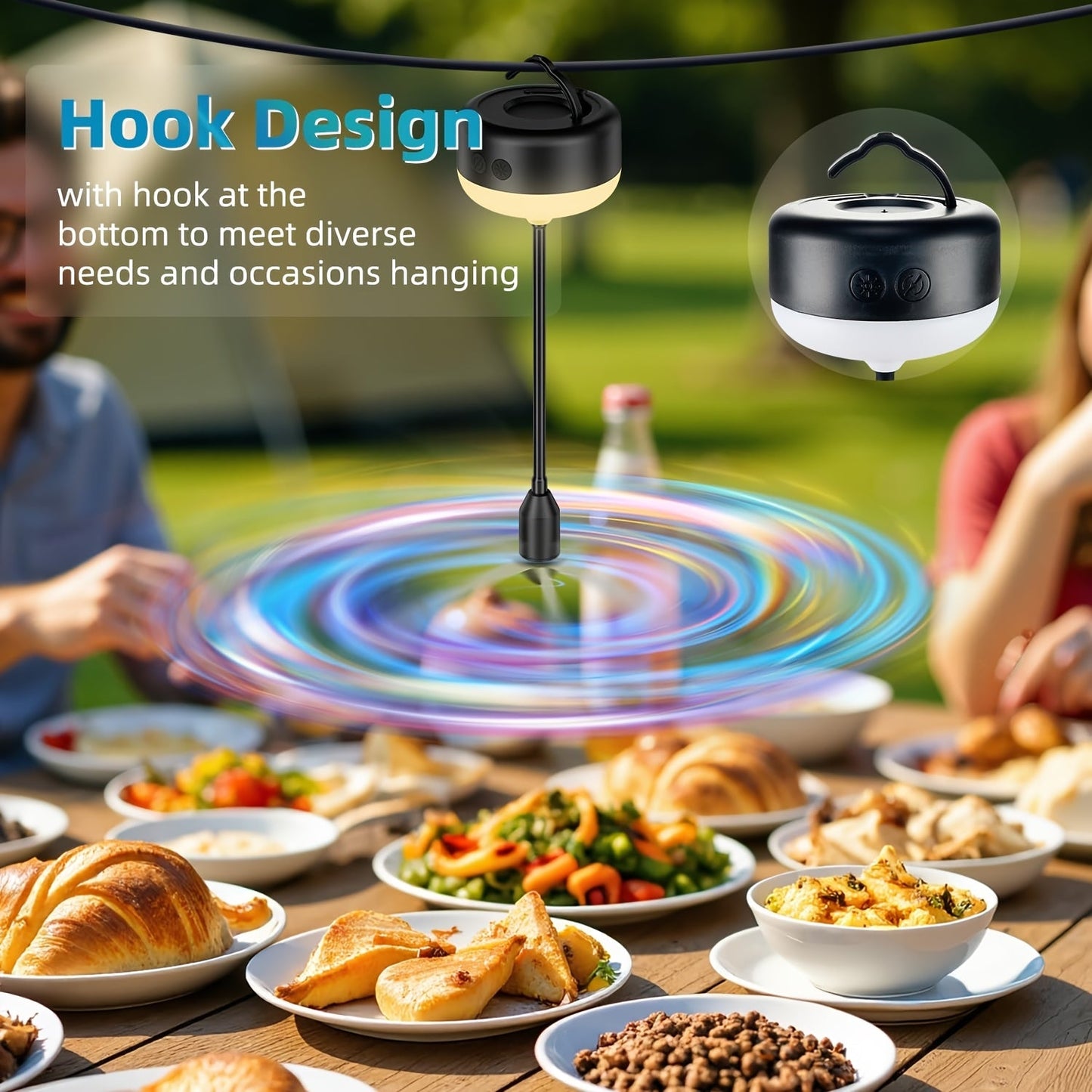 Desktop Reflective-Blade Fan Pest Control Device with Amber Light, Flexible Neck and USB Power for Tabletop Use