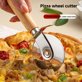 Stainless Steel Solid Wood Pizza Wheel Knife 1pc