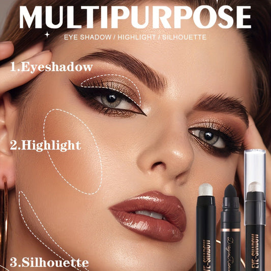 Shimmer Eyeshadow Stick Set 12 Pcs Double-Ended Glitter Cream Eye Shadow Pencil Waterproof Long-Lasting Squalane-Infused Makeup Kit for Women Daily Party Bridal