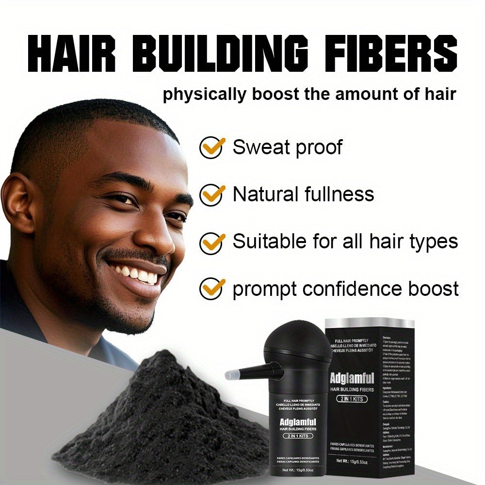 15-Gram Hair Fiber Kit with Directional Spray Applicator in Four Black and Brown Shade Options