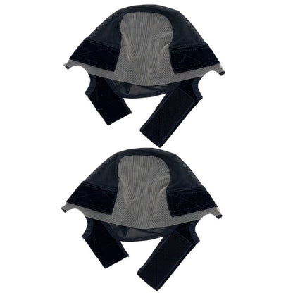 Wide Lace Wig Grip Caps, Two-Piece Set with Ear Cutouts and Adjustable Straps in Brown, Black or Beige