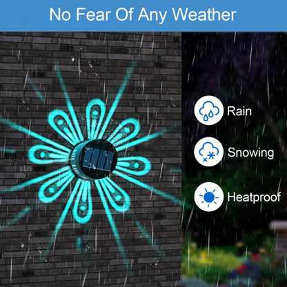 Solar Wall Lights Outdoor 2 Pack - Dusk to Dawn Auto On/Off, Decorative Projection Fence Porch Garden Lights, Weatherproof Solar Powered Yard Pathway Stair Decor, Halloween Christmas Holiday Lighting