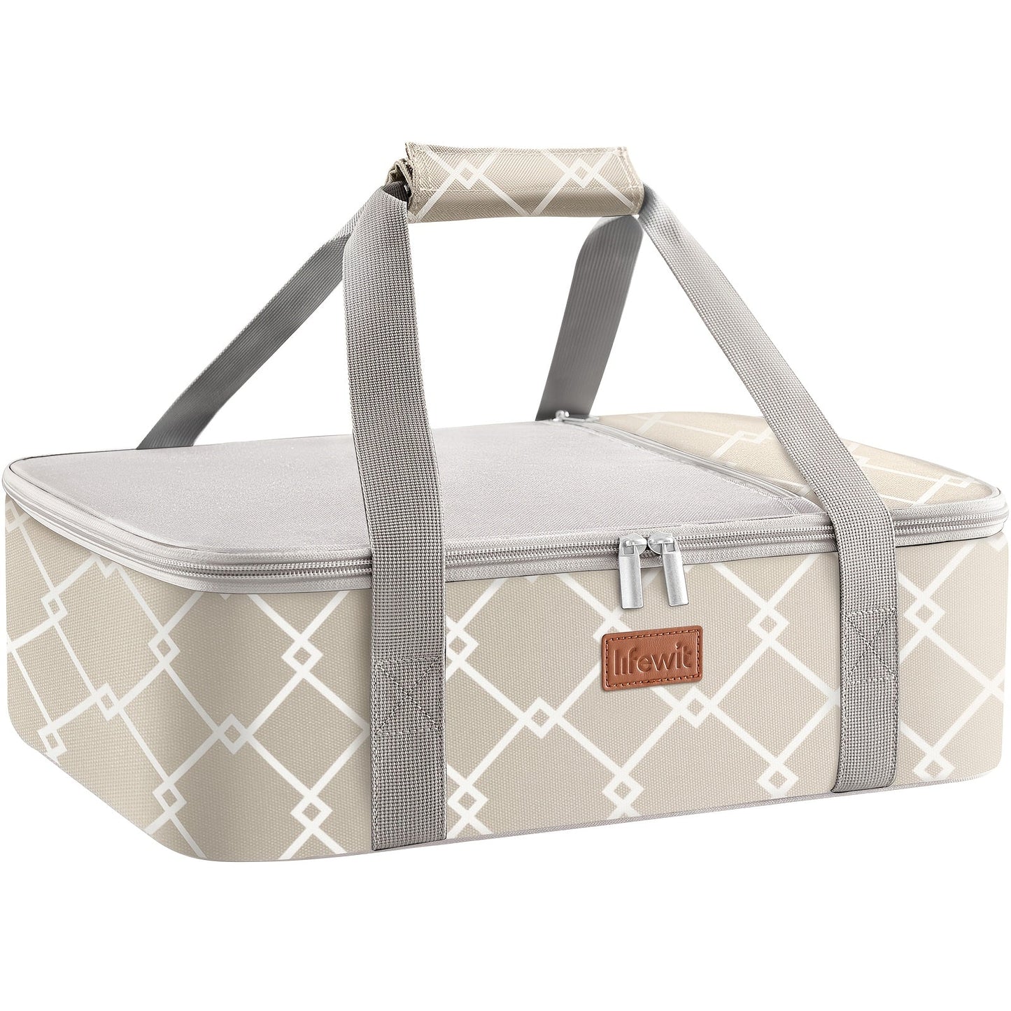 Insulated Casserole Carrier, 15.7-Inch Baking Dish Bag in Single or Double-Deck Configurations
