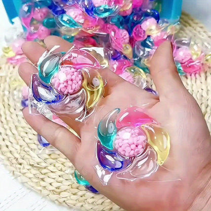 Laundry Detergent Pods, 50-Count Pack in a Clear Handled Storage Tub with Multicolor Pod Design