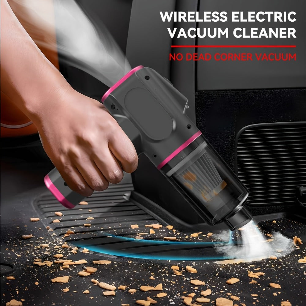 Cordless Handheld Vacuum Cleaner with Suction and Blowing Modes, USB-C Cable and Four Nozzle Attachments