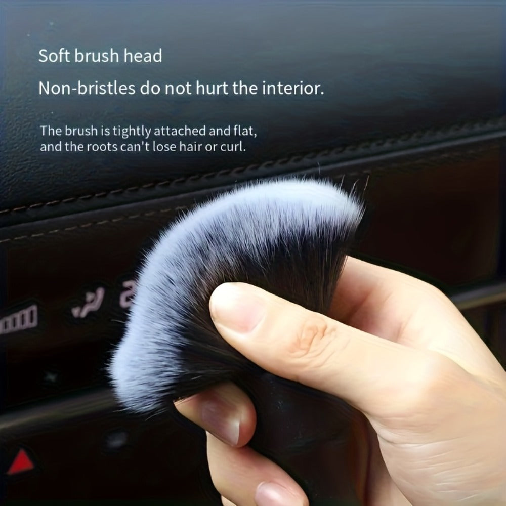 Car Interior Cleaning Brush Set – 5pcs Soft Bristle Detailing Brushes for Dashboard, Vents & Instrument Panel, Non-Shedding, Black