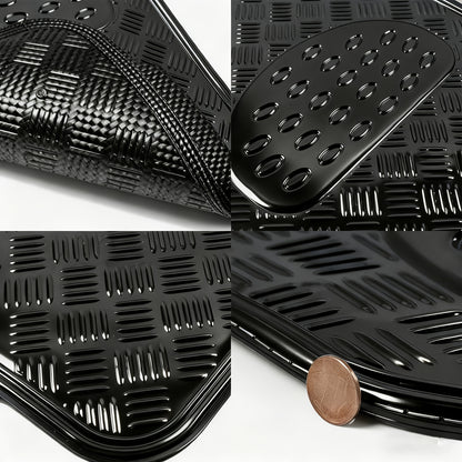 All-Weather Car Floor Mats Full Set, Metallic Chrome Non-Slip Heavy-Duty Universal Fit Floor Liners for Cars SUVs Trucks, Front & Rear Shiny Automotive Carpet Protection in 6 Colors