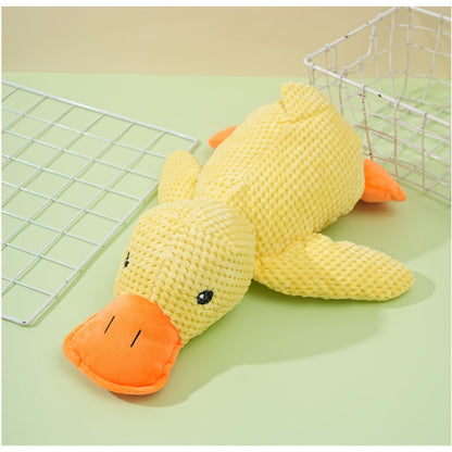 Dog Toy Large Yellow Duck Plush with Built-In Squeaker for Chew, Fetch, Tug and Cuddle Play