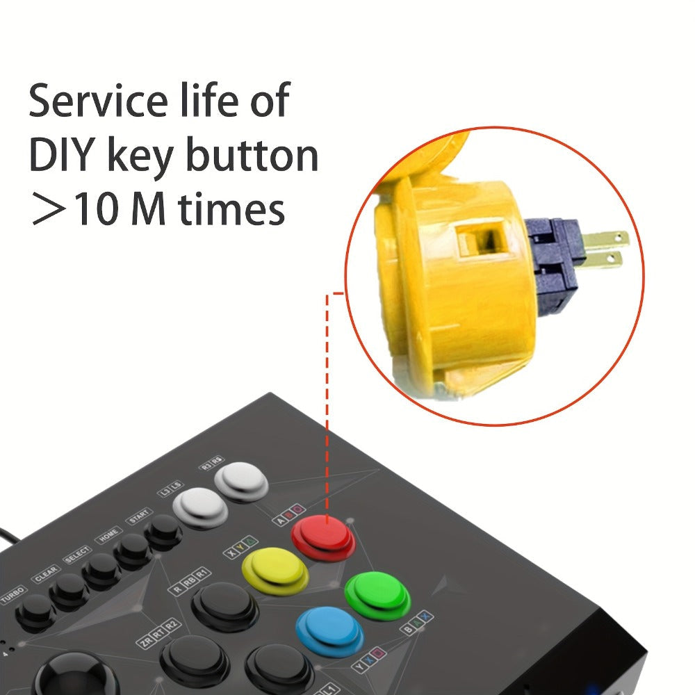 Arcade Stick DOYO KT511 for Nintendo Switch, PS3, PC & Android, 8-Way Square Gate Joystick, Turbo Function
