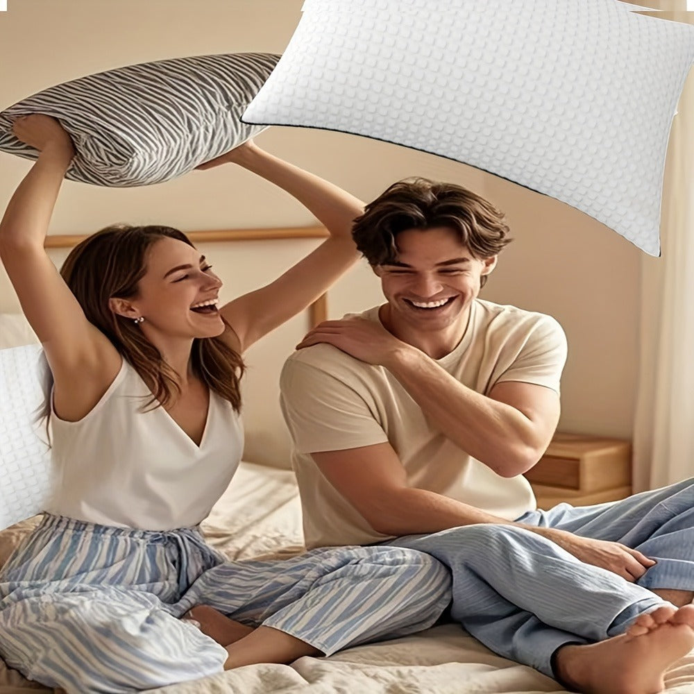 Cooling Bed Pillows Ultra-Soft Hollow Fiber Fill with 3D Airflow Technology – Hotel-Grade Breathable Support for All Seasons | Standard Queen King | 2 or 4 Pack