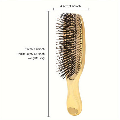 Air Cushion Detangling Hair Brush with Electroplated Finish and Flexible Pins in Three Color Options