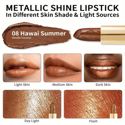 Lipstick Set, Oulac 3-Piece Metallic Finish Collection with Set 4 or Set 5 Color Selections
