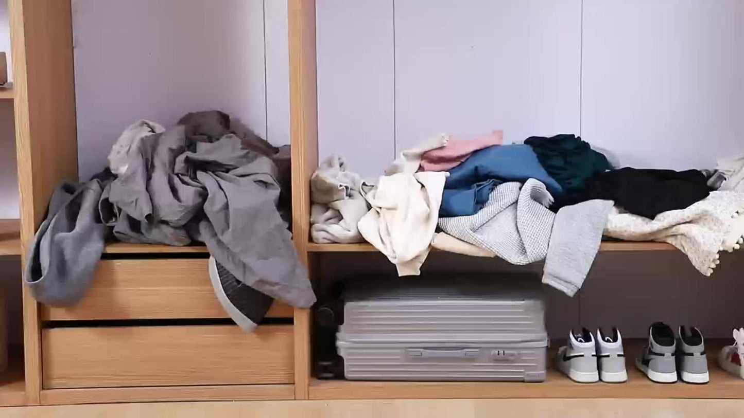 Bed Sheet Storage Boxes with Transparent Window | Clothing Organizer Boxes for Wardrobe Under Bed Closet | 4 or 8 Pack Bedding Storage for Clothes Quilts Blankets Gray White