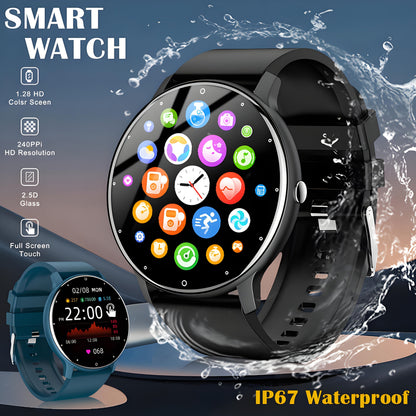 Smart Watch Round Display with Built-In Speaker, Wireless Calling, IP67 Rating and Four Color Options
