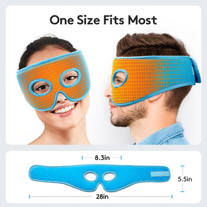 Heated Eye Mask Electric — Warm Compress for Sinus Relief Tension Headache & Eye Fatigue | 3 Temperature 5 Timer Settings Extra Large Eye Pad | Therapeutic Relaxation Self Care Gift for Women Men Blue
