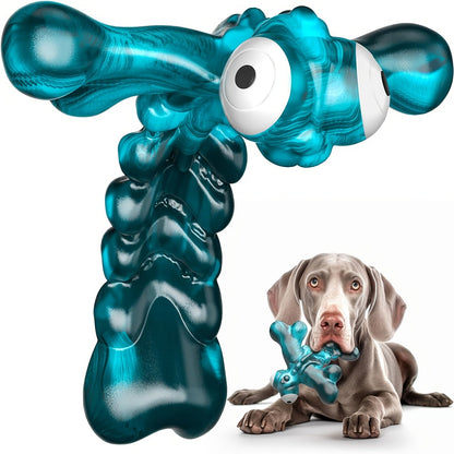 Dog Toy Blue Nylon Dragonfly Chew Design with Bacon Flavor and Textured Wings for Medium Large Dogs
