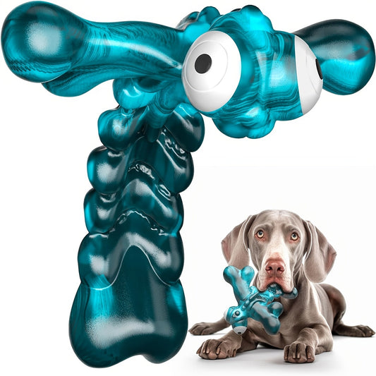 Dog Toy Blue Nylon Dragonfly Chew Design with Bacon Flavor and Textured Wings for Medium Large Dogs