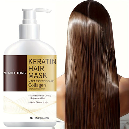 Argan Oil Hair Mask 250g with Castor Oil & Rosemary Oil – Deep Conditioning Collagen Keratin Repair for Dry Damaged Hair, Prevents Split Ends & Breakage, Intense Moisture Restore, All Hair Types
