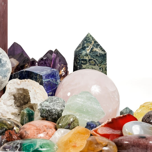 Crystal Gift Box Set 450g – Raw Stones, Agate & Crystal Carvings Collection Box for Home Decor, Office Ornaments & Holiday Gifts – 1LB Mixed Healing Crystal Set