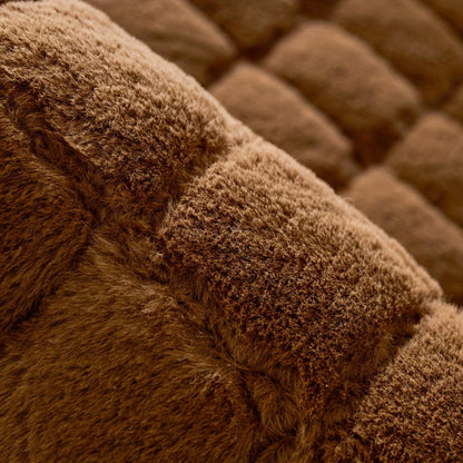 Sofa Cover Plush-Texture Cushion Panels in Pillowcase and 1, 2, 3 or 4-Seat Dimensions in Four Colors