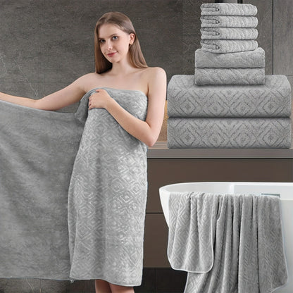 700GSM Bath Towel Set 8 Piece Extra Large Ultra Soft Thick - Highly Absorbent Quick Dry | 2 Oversized Bath Towels 2 Hand Towels 4 Washcloths | 16 Colors | Bathroom Hotel Gym Spa Adult Gift Set