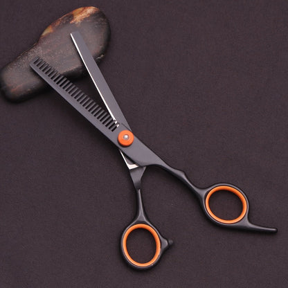 Hair Scissors Set 3 Pieces Japanese Steel - 6 Inch Thinning Shears, Razor Comb & Detangling Comb, Ambidextrous Texturizing Kit for Salon & Home Use, Gift for Hairstylists