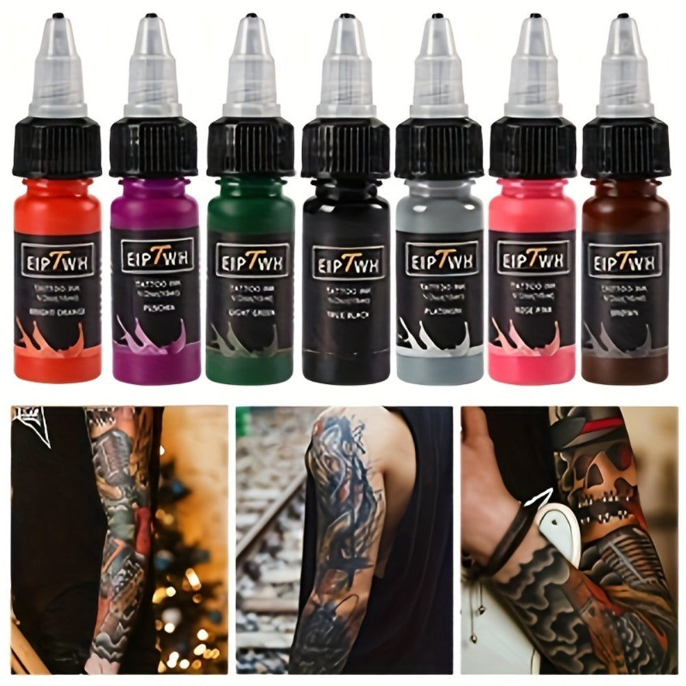 Tattoo Ink Set 14 Colors — EIPTWH 15ml Vivid Pigment Kit, Long-Lasting Skin-Safe Formula, Complete Professional & Beginner Color Palette for Body Art