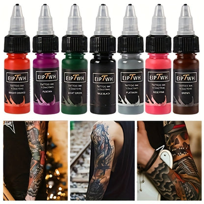 Tattoo Ink Set 14 Colors — EIPTWH 15ml Vivid Pigment Kit, Long-Lasting Skin-Safe Formula, Complete Professional & Beginner Color Palette for Body Art