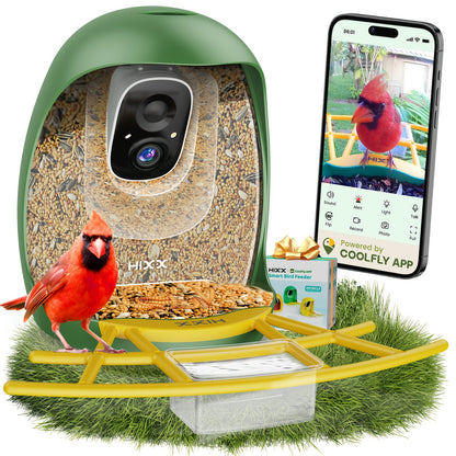 Smart Bird Feeder, Camera AI Bird Identification, 2K HD Live View, Auto Capture & Color Night Vision