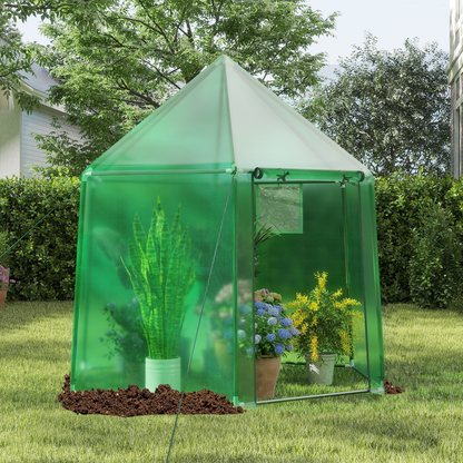 Walk-In Greenhouse All-Weather PE Cover & Rust-Resistant Frame | Zippered Door Vent Windows | Heavy-Duty Outdoor Plant Shelter for Garden Yard Balcony