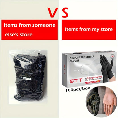 Nitrile Disposable Gloves 200 Count, Black Latex-Free Powder-Free Exam Gloves, Touchscreen Compatible, Chemical Resistant, Flexible Form-Fitting for Kitchen Automotive Industrial Medical Use, S M L XL