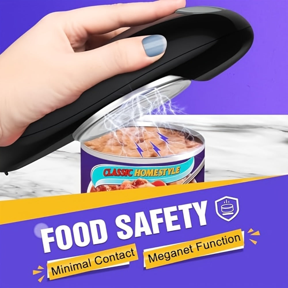 Electric Can Opener, One-Click Auto Shut-Off with Smooth Edge Cut — Safe & Easy for Elderly, Arthritis, Weak Grip | Fits All Round & Oval Cans | Great Gift for Home, Camping & Kitchen