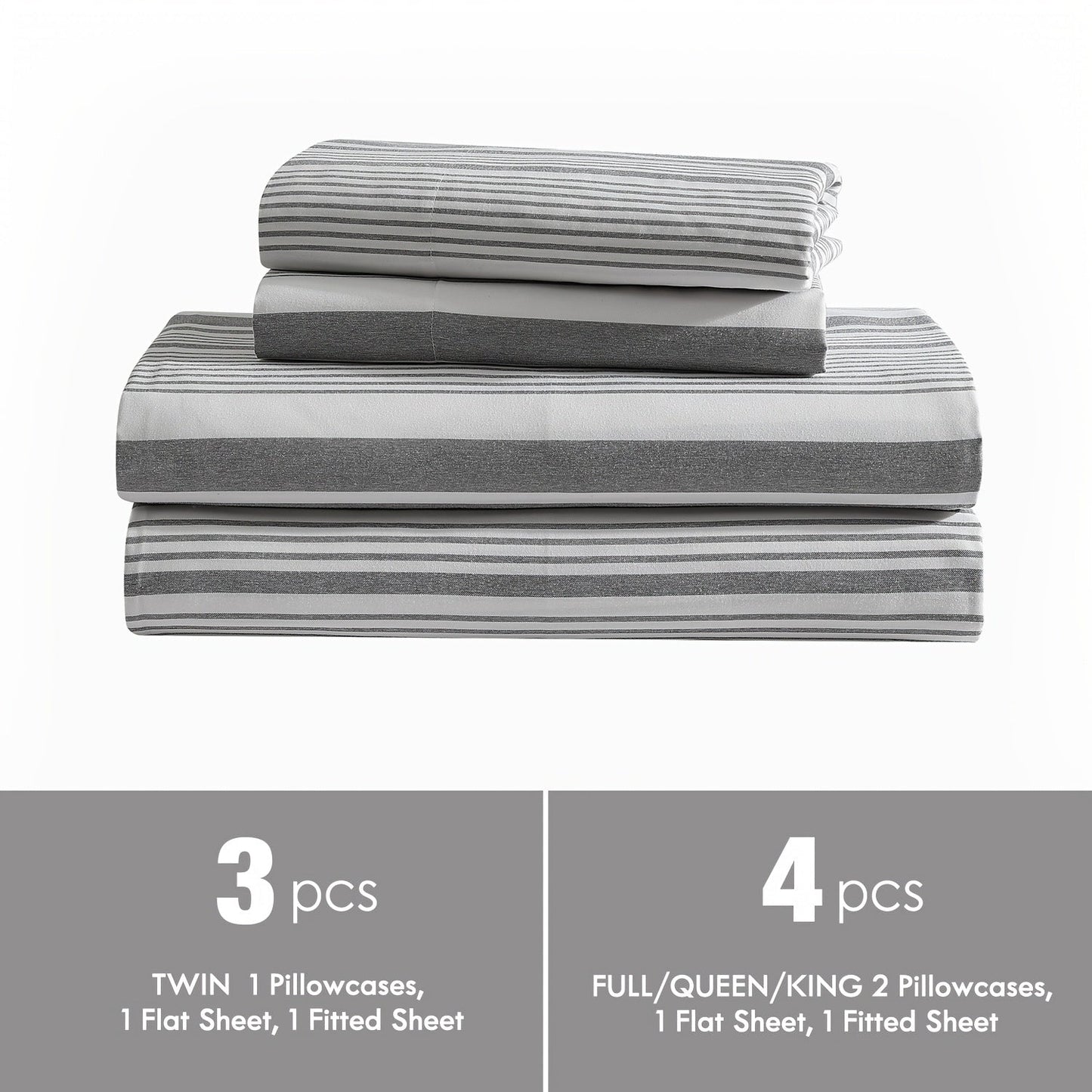 Bed Sheet Set Sanded Polyester Microfiber with 35–39 cm Pocket and Solid or Stripe Pattern Options