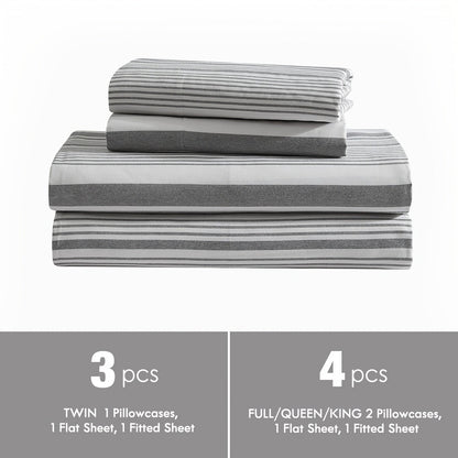 Bed Sheet Set Sanded Polyester Microfiber with 35–39 cm Pocket and Solid or Stripe Pattern Options
