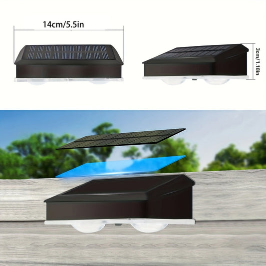 Solar Garden Light Fence Wall Fixtures with 9 Modes, Dusk Sensor and 4 or 8-Pack Options for Outdoor Garden Decor