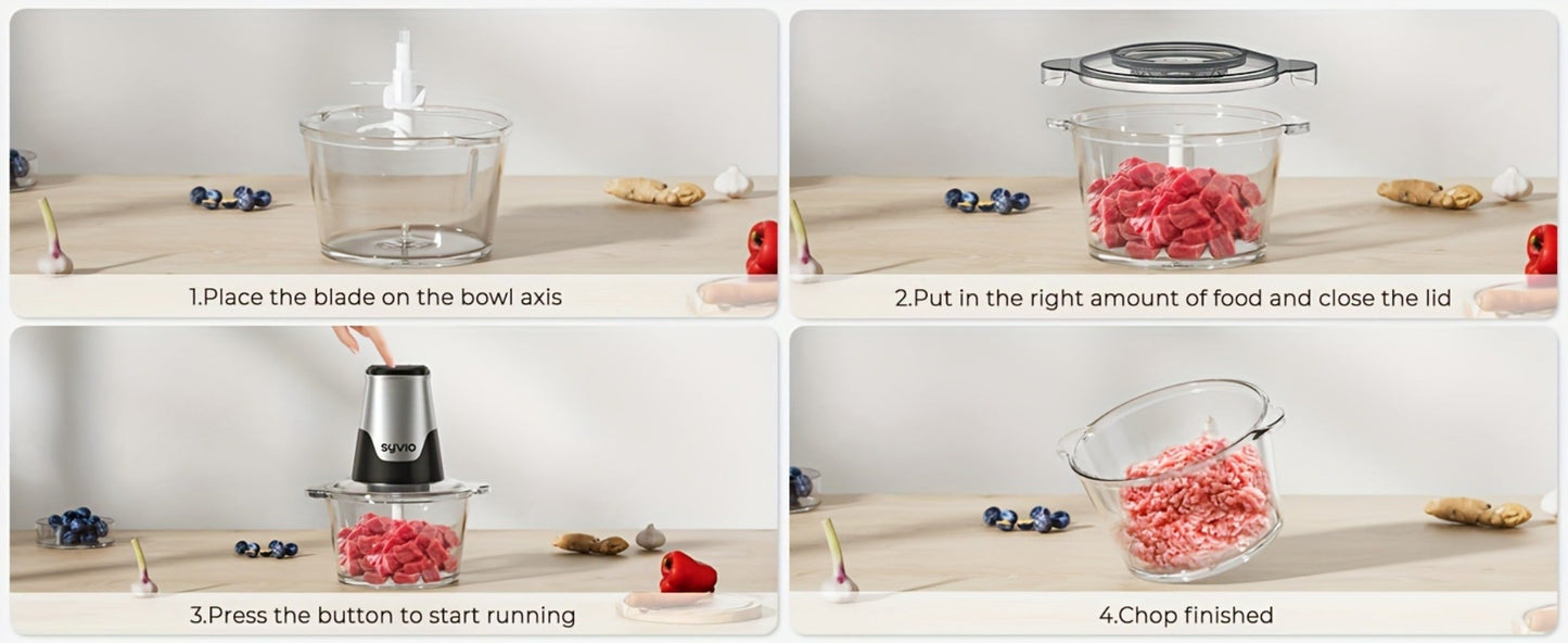 Mini Food Processor with Compact Motor Head, Two-Speed Top Control and Three Bowl-and-Blade Set Options