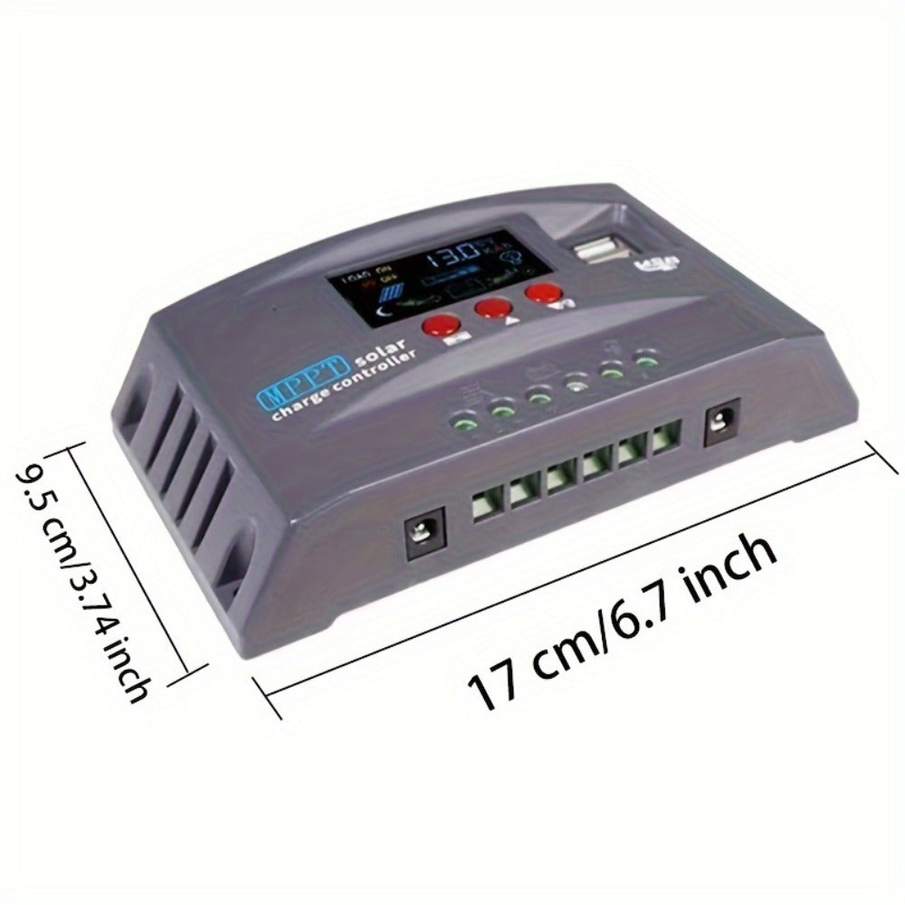 MPPT Solar Charge Controller 12V 24V – 150A/200A Auto-Tracking Solar Panel Regulator with LCD Display, Dual USB Port, Timer & Load Control for Gel Sealed Flooded & Lithium Batteries