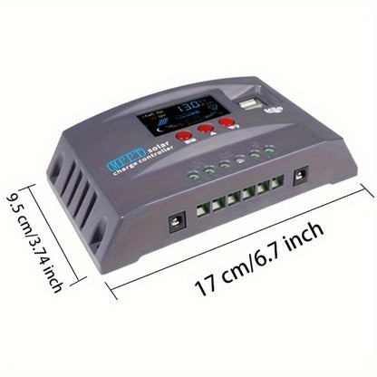 MPPT Solar Charge Controller 12V 24V – 150A/200A Auto-Tracking Solar Panel Regulator with LCD Display, Dual USB Port, Timer & Load Control for Gel Sealed Flooded & Lithium Batteries
