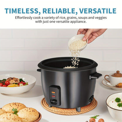Three-Cup Uncooked / Six-Cup Cooked Rice Cooker with One-Touch Cook and Warm Modes, Inner Pot and Accessories