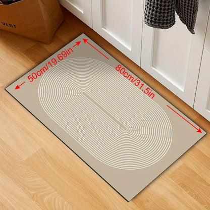 Kitchen Mat, Plain Ribbed Gradient Runner in QS-01 to QS-04 Styles with 19.69x31.5 or 19.69x62.99-Inch Sizes
