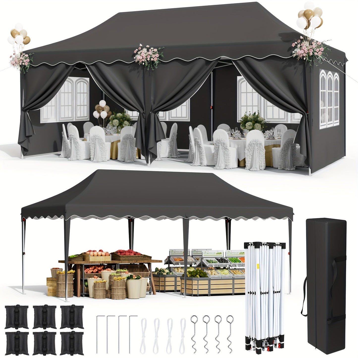 Pop Up Canopy Tent with Sidewalls | Outdoor Party Wedding Backyard
