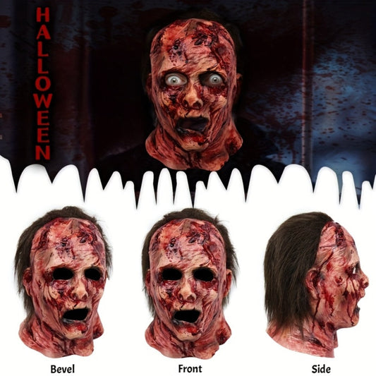 Halloween Latex Mask Scary Skull Bloody Decayed Face Horror Mask for Adults Cosplay Rave Party Stage Show Haunted House