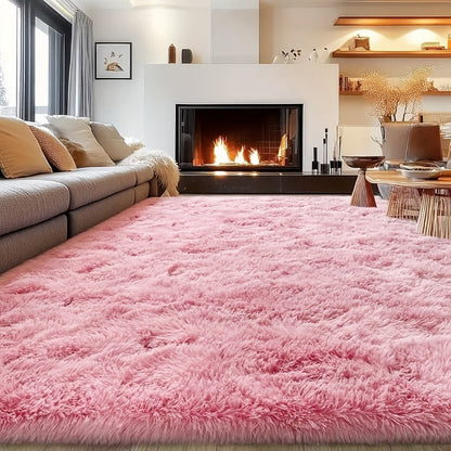 Area Rug 8x10 Fluffy Shag with 1.8-Inch Plush Pile and Nine Colors for Bedroom or Living Room