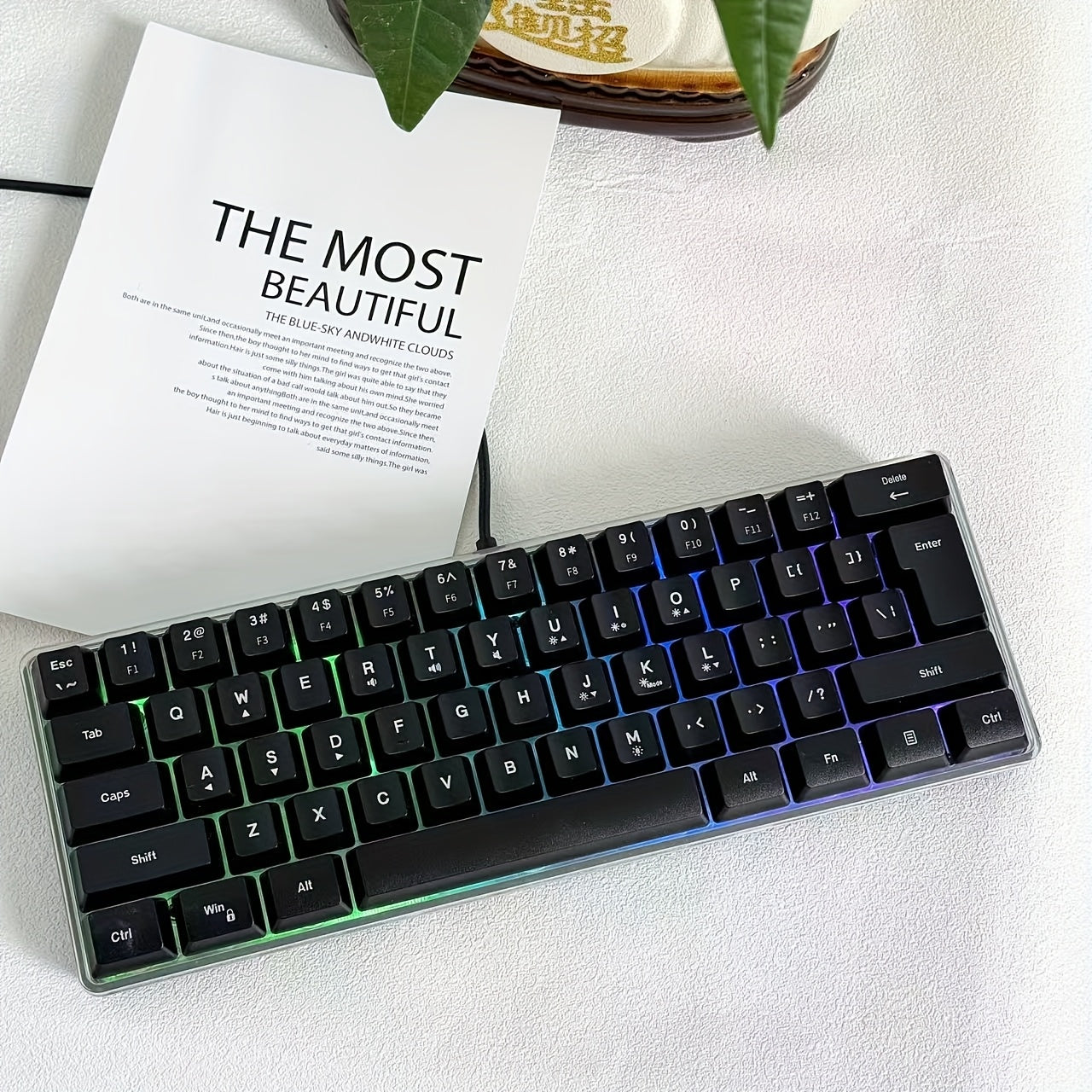 Compact Wired Gaming Keyboard in 61-Key and 68-Key Layouts with Ten Color and Mouse Options