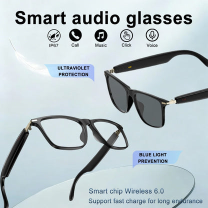 Anti-Blue Light Smart Audio Glasses Bluetooth 5.3 HiFi Open-Ear Wireless Calls Music Anti-UV Lens Noise Cancellation Rechargeable Unisex Outdoor Sports Wearable Tech Birthday Christmas Halloween Gift