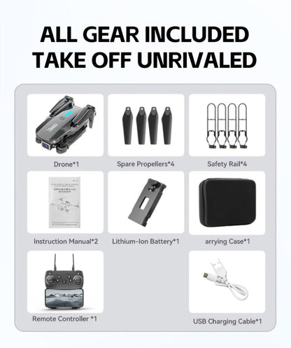 Foldable HD Camera Drone Free Storage Bag USB-C Charging 3D Flips Single or Dual Camera Built-in Screen Remote