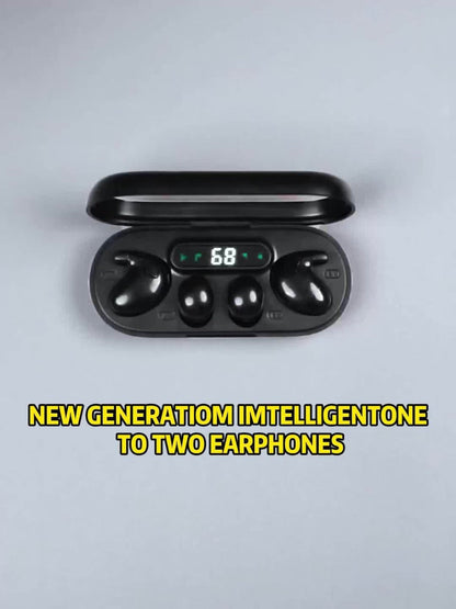 True Wireless Earbuds Two-Pair Gift Set with Transparent LED Display Case and Dual Touch Controls